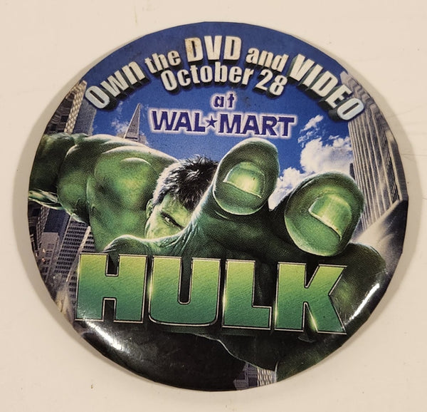 2003 Universal Studios Hulk Own the DVD and Video October 28 at Walmart 3" Button Pin