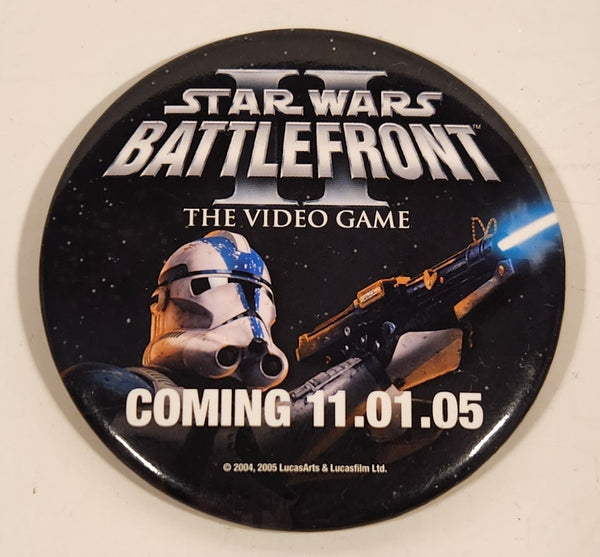 2005 LucasArts & LucasFilms Ltd. Star Wars Battlefront II The Video Game Coming 11.01.05 3" Button Pin