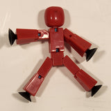 Red 3" Tall Plastic Poseable Figure with Suction Cup Hands and Feet