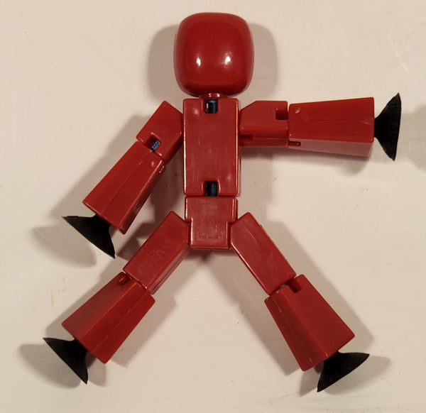 Red 3" Tall Plastic Poseable Figure with Suction Cup Hands and Feet