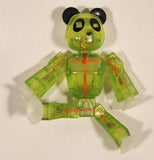 Clear Green Panda Bear 3 1/2" Tall Plastic Poseable Figure with Suction Cup Hands and Feet