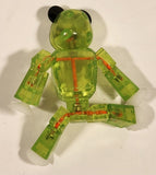 Clear Green Panda Bear 3 1/2" Tall Plastic Poseable Figure with Suction Cup Hands and Feet