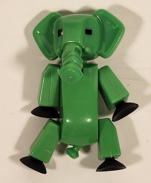 Green Elephant 3" Tall Plastic Poseable Figure with Suction Cup Hands and Feet