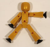 Gold 3" Tall Plastic Poseable Figure with Suction Cup Hands and Feet