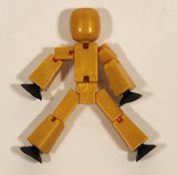 Gold 3" Tall Plastic Poseable Figure with Suction Cup Hands and Feet