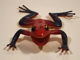 Black Spotted Red and Grey Frog 6 1/2" Rubber Toy Figure