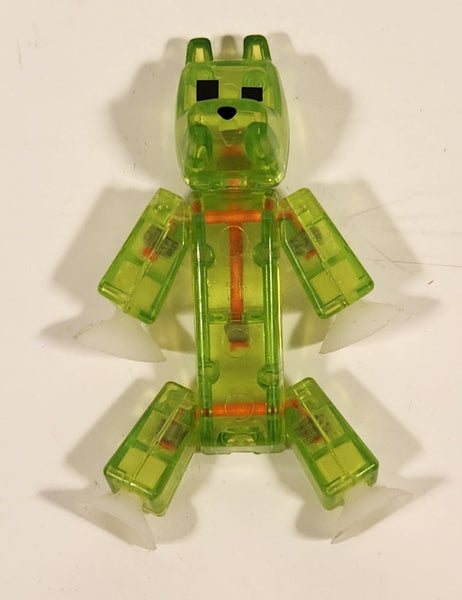 Clear Green Dog 3" Tall Plastic Poseable Figure with Suction Cup Hands and Feet
