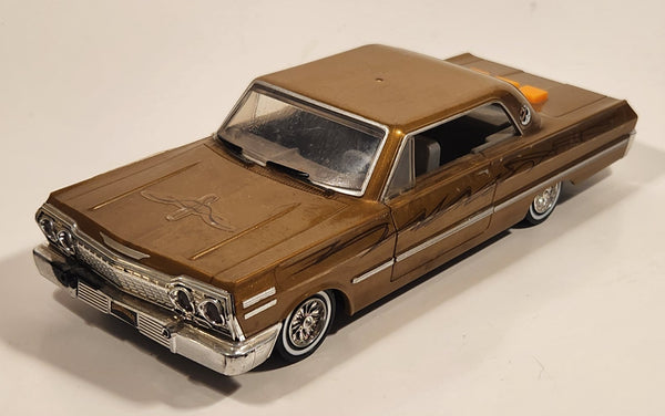 2005 Lowrider Magazine FunRise 1963 Chevy Impala Brown 1/24 Scale Die Cast Toy Car Vehicle With Adjustable Axles and Sound