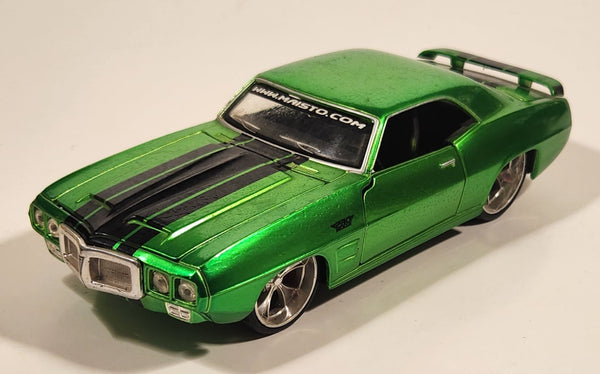 Maisto Pro Rodz 1969 Pontiac Firebird Metallic Green with Black Strip 1/24 Scale Die Cast Toy Car Vehicle With Opening Doors Hood Trunk