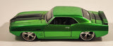 Maisto Pro Rodz 1969 Pontiac Firebird Metallic Green with Black Strip 1/24 Scale Die Cast Toy Car Vehicle With Opening Doors Hood Trunk