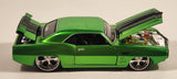 Maisto Pro Rodz 1969 Pontiac Firebird Metallic Green with Black Strip 1/24 Scale Die Cast Toy Car Vehicle With Opening Doors Hood Trunk