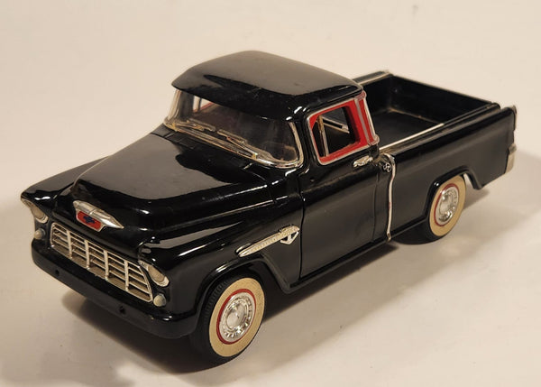 Saico DP8004 1955 Chevrolet Cameo Pickup Truck Black 1/24 Scale Die Cast Toy Car Vehicle With Opening Doors Hood Tailgate