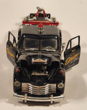 Jada Toys Street Low Towing 1953 Chevrolet Tow Truck Black 1/24 Scale Die Cast Toy Car Vehicle With Opening Doors Hood Boom and Lift