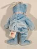 2002 Ty The Basket Beanies Collections Eggs II Blue Teddy Bear 5 1/2" Stuffed Plush Toy Rattle