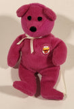 2004 McDonald's Ty Teanie Beanie Baby 'Burger The Bear Toy' Pink 5" Stuffed Plush Toy