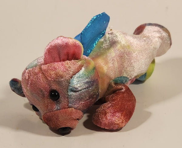 Teddy Bear with wings Rainbow Tie Dye 6 1/2" Stuffed Plush Toy