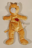 Rare 1998 Russ Berrie Wishlings Collections Cameo Cat Peach Orange Teddy Bear with Red Heart 10" Stuffed Plush Toy