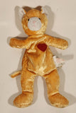 Rare 1998 Russ Berrie Wishlings Collections Cameo Cat Peach Orange Teddy Bear with Red Heart 10" Stuffed Plush Toy