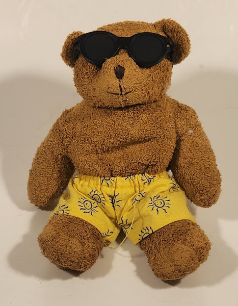 Avon Brown Teddy Bear in Yellow Sun Shorts With Sunglasses 6" Stuffed Plush Toy