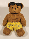 Avon Brown Teddy Bear in Yellow Sun Shorts With Sunglasses 6" Stuffed Plush Toy