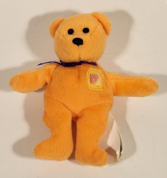 2004 McDonald's Ty Teanie Beanie Baby 'Happy Meal The Bear Toy' Orange 5" Stuffed Plush Toy