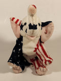 2000 Ty Beanie Babies Righty 2000 Stars and Stripes American Flag Elephant Red White Blue 9" Stuffed Plush Toy