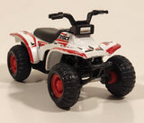 Maisto 350 Quad ATV 4 Wheeler White and Red Pullback Die Cast Toy All Terrain Vehicle