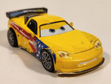 Disney Pixar Cars #24 Jeff Gorvette World Grand Prix Yellow Die Cast Toy Race Car Vehicle V2814
