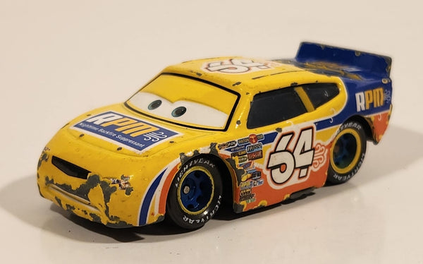 Disney Pixar Cars RPM 64 Windford Bradford Rutherford Piston Cup Racer Yellow Die Cast Toy Car Vehicle