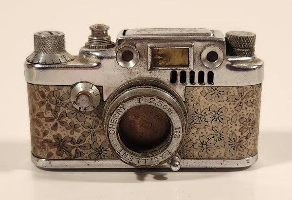 Antique 1940s Occupied Japan Lumix Miniature Camera Shaped Metal Gas Cigarette Lighter with Moving Parts