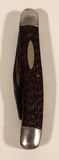 Vintage Monarch Japan #2205 Two Blade Brown Textured Handle Folding Pocket Knife