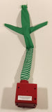 Wacky Waving Inflatable Tube Guy Green White Striped Red Plastic Base Toy