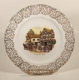 Rare Vintage Adderley Old Coach House Bristol 10 1/4" Gold Vine Rimmed Fine Bone China Plate Made in England