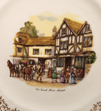 Rare Vintage Adderley Old Coach House Bristol 10 1/4" Gold Vine Rimmed Fine Bone China Plate Made in England