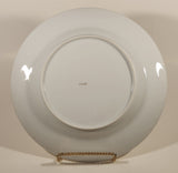 Vintage Japan Red and White Flowers with Leaves 10 1/4" Gold Rimmed Dinner Plate