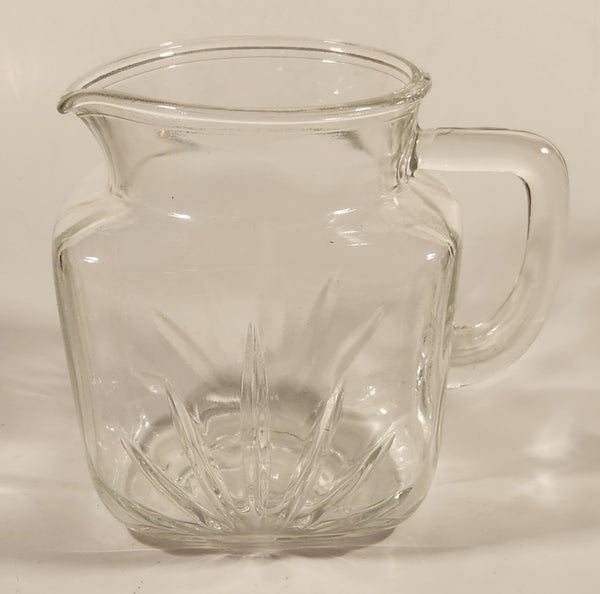 Vintage 1950s Federal Glass Star Base Pattern Water Pitcher Jug 5 1/2" Tall