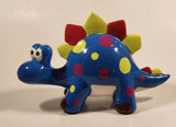 Blue Red Yellow Stegosaurus Dinosaur 9 1/2" Ceramic Coin Bank
