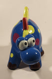 Blue Red Yellow Stegosaurus Dinosaur 9 1/2" Ceramic Coin Bank