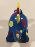 Blue Red Yellow Stegosaurus Dinosaur 9 1/2" Ceramic Coin Bank