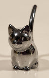 Umbra Sitting Cat Silver Chrome Ring Holder 2 3/4" Long Metal Figurine