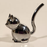 Umbra Sitting Cat Silver Chrome Ring Holder 2 3/4" Long Metal Figurine