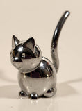 Umbra Sitting Cat Silver Chrome Ring Holder 2 3/4" Long Metal Figurine
