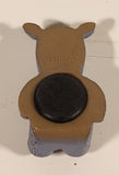 Vintage Nobel Hall Stuffed Animal Toy Shelf Blue Hippo 1 3/8" Resin Fridge Magnet