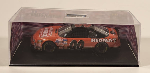 Dimension 4 Race Image Collectables NASCAR #00 Husler Hedman Hedders Orange 1:43 Scale Die Cast Toy Race Car Vehicle in Display Case