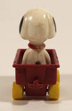 Vintage Aviva United Features Syndicate Snoopy in Red Wagon Red Die Cast Toy Car Vehicle Made in Hong Kong