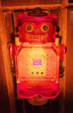 2008 UND Lab Inc. Glitter Robot Orange Red Plastic Night Light