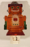 2008 UND Lab Inc. Glitter Robot Orange Red Plastic Night Light