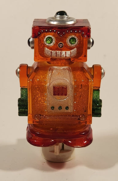 2008 UND Lab Inc. Glitter Robot Orange Red Plastic Night Light