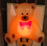Teddy Bear with Red Bow Plastic Night Light