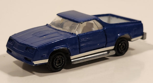 Vintage Majorette No. 296 El Camino SS Dark Blue 1/59 Scale Die Cast Toy Car Vehicle with Opening Doors